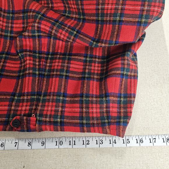 Vintage Pendleton Womens Wool Plaid Skirt Size 16 Red Academia Knee Length - Picture 5 of 7